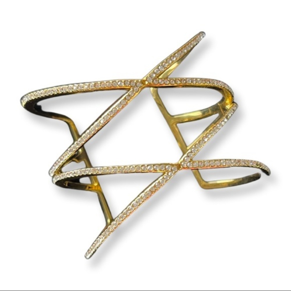 Baublebar Gold Boho Cuff with Cubic Zirconia Diamonds